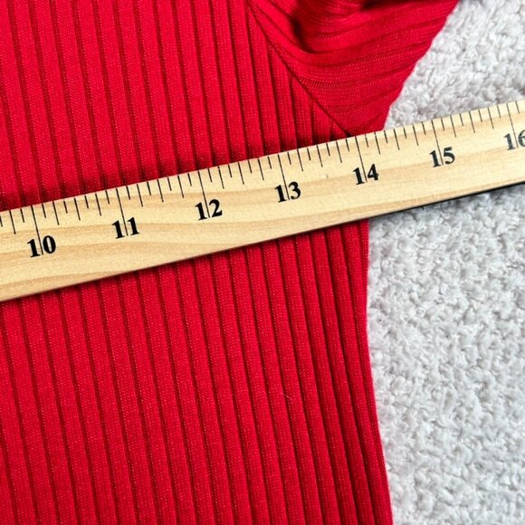 Reformation Jeans Ribbed Knit Mini Dress Bodycon Red Comfy Size Small Comfy Soft - Picture 9 of 10